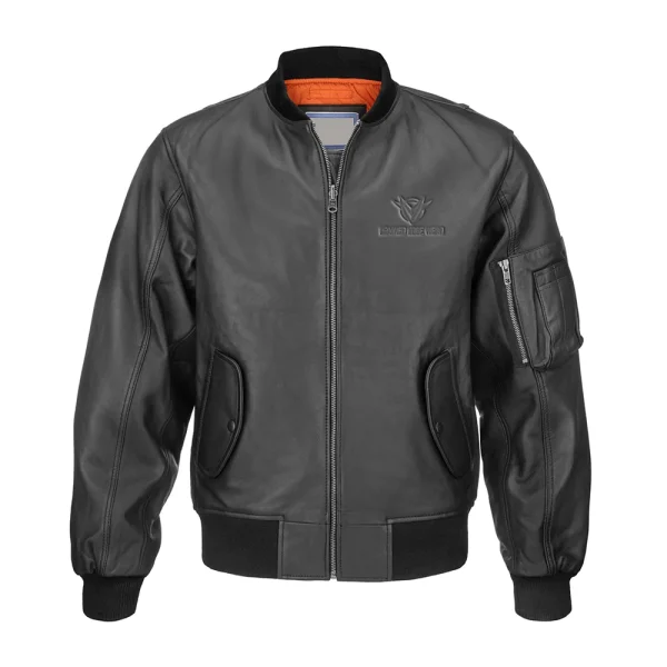 Leather Bomber Jacket - Image 1