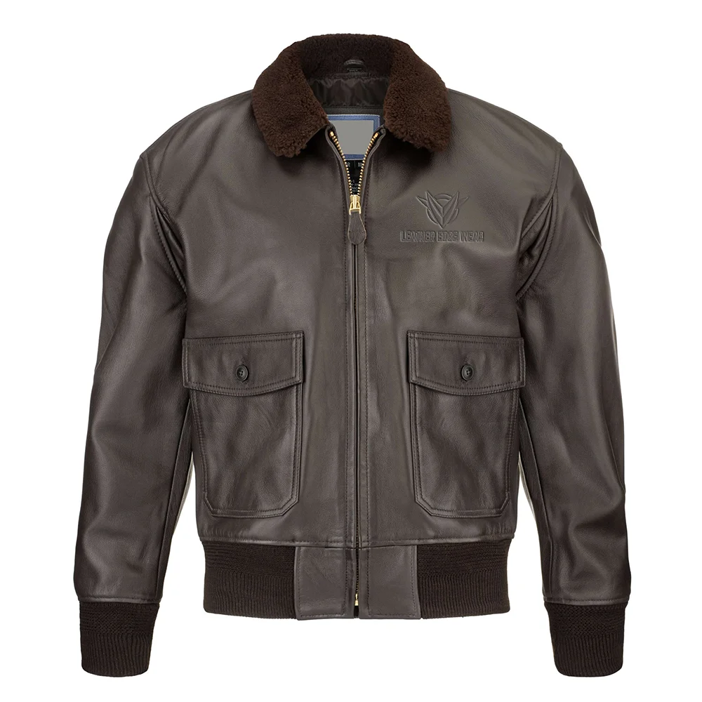 7 Leather Bomber Jacket - Image 1