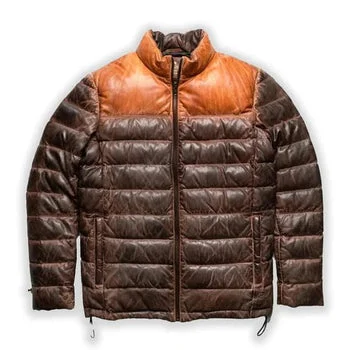 kia-dual-color-puffer-lambskin-leather-down-jacket-men Leather Puffer Jacket - Image 1