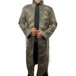 Handmade Brown Distressed Leather Duster Long Trench Coat