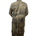 Handmade Brown Distressed Leather Duster Long Trench Coat - Image 2