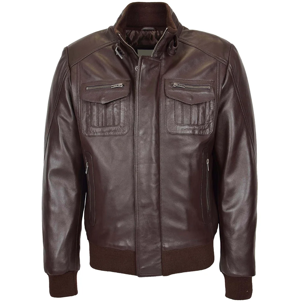 19 Leather Bomber Jacket - Image 1