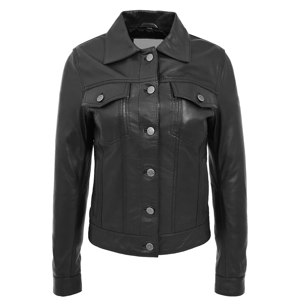 19 Women Leather Jacket - Image 1