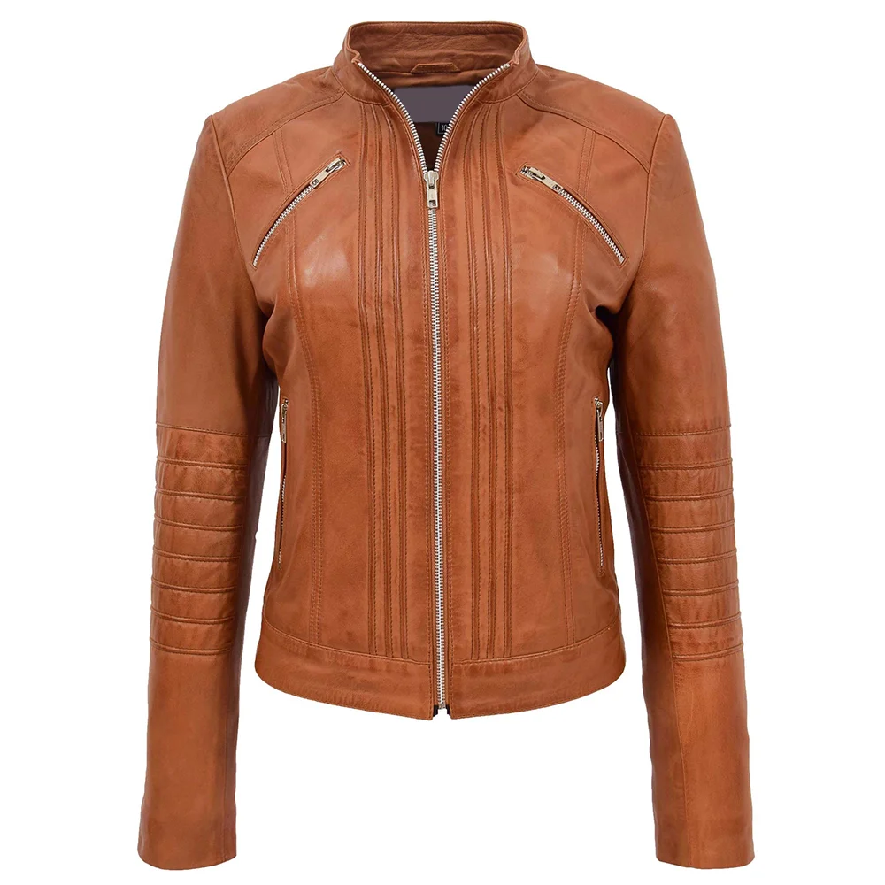 21 Women Leather Jacket - Image 1