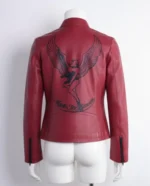 Moto Resident Evil 2 Remake Claire Redfield's Red Leather Jacket - Image 2