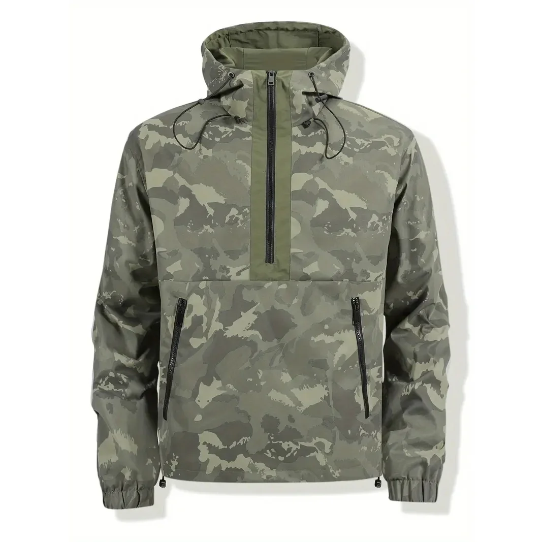 27 Men's Lightweight Camouflage Hooded Jacket - Image 1