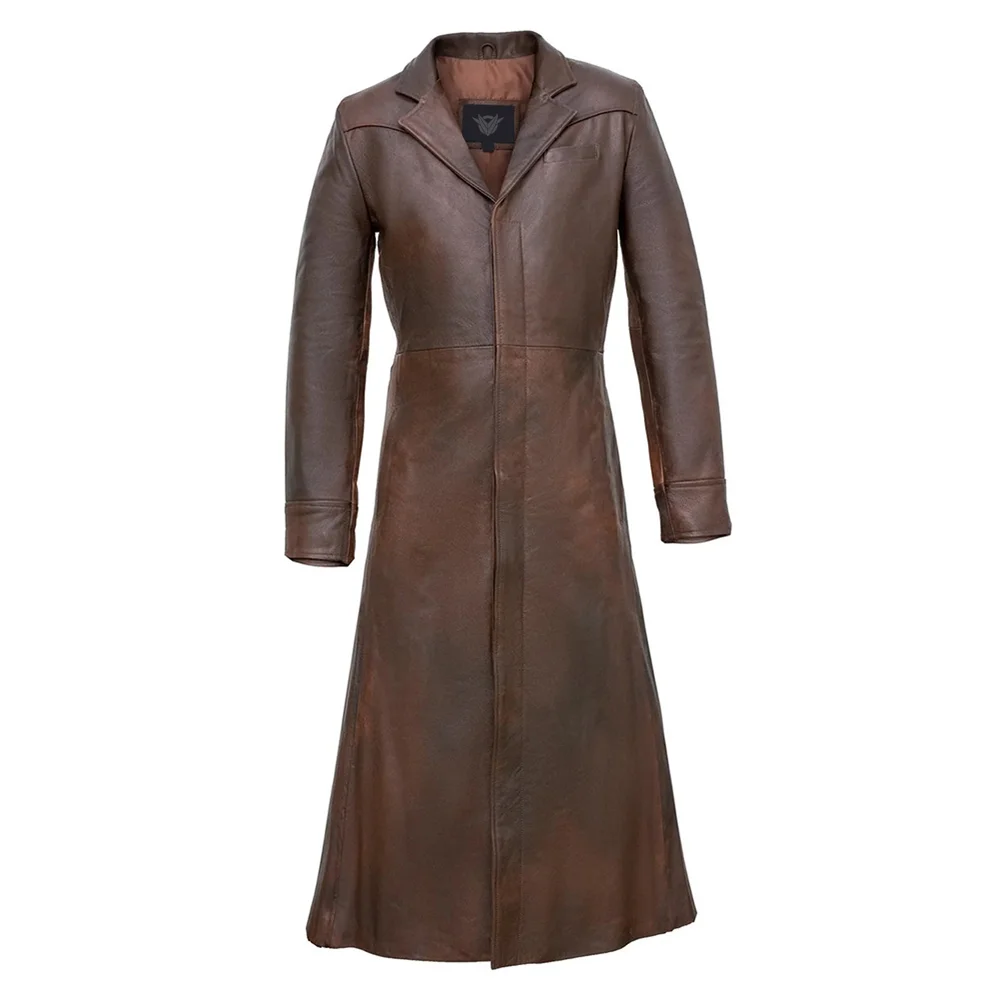 3 Leather Long Coats - Image 1