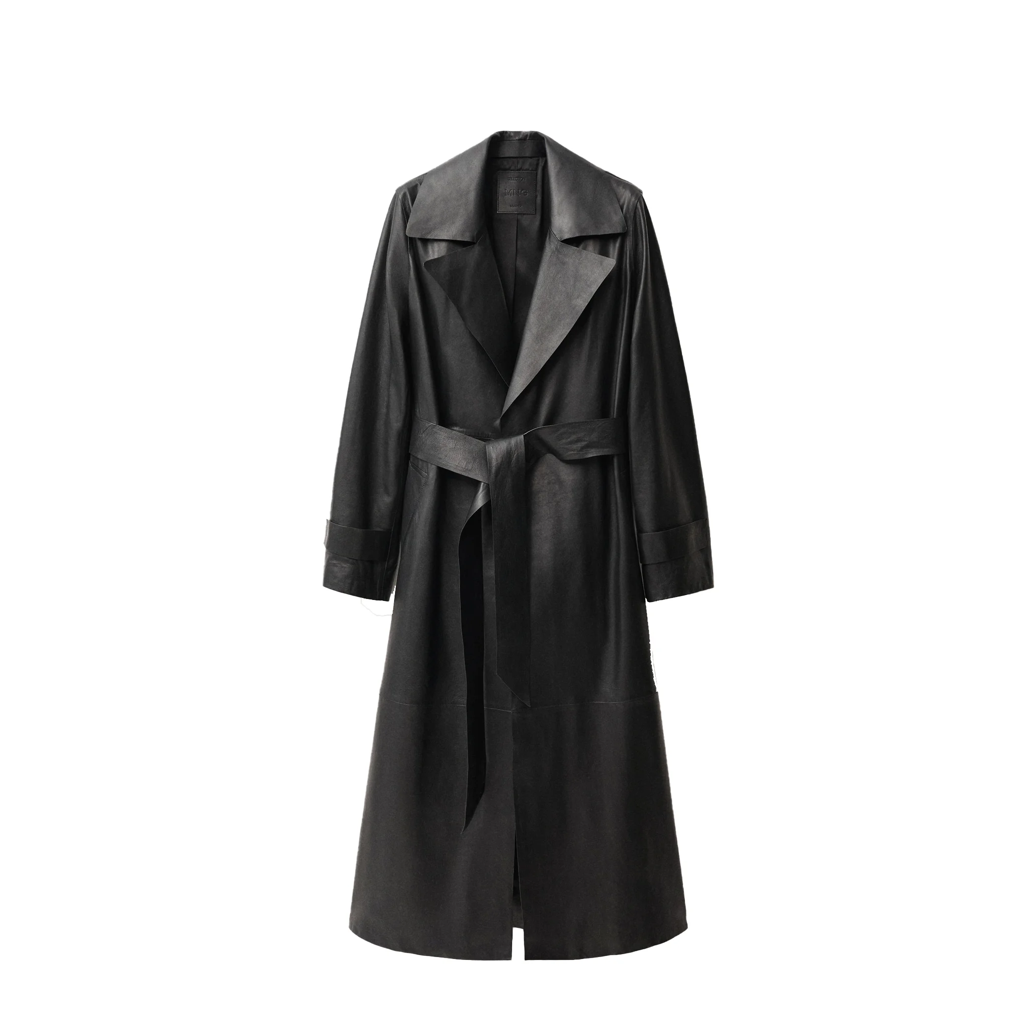87084074_99_B Leather trench coat with belt - Image 1