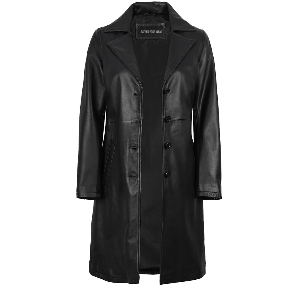 9 Leather Long Coats - Image 1