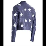 Star Printed Leather Jacket - Image 2