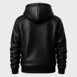 Men's Real Handmade Leather Hoodie Jacket - Image 2