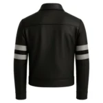 Handmade Black Leather Biker Jacket - Image 2