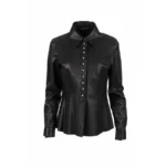 Black Leather Shirt Women